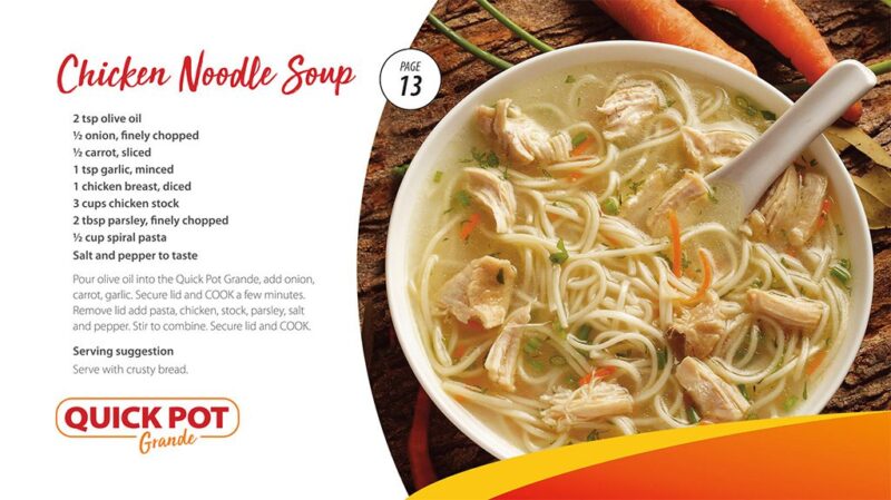Quickpot Grande Recipe book - Chicken noodle soup