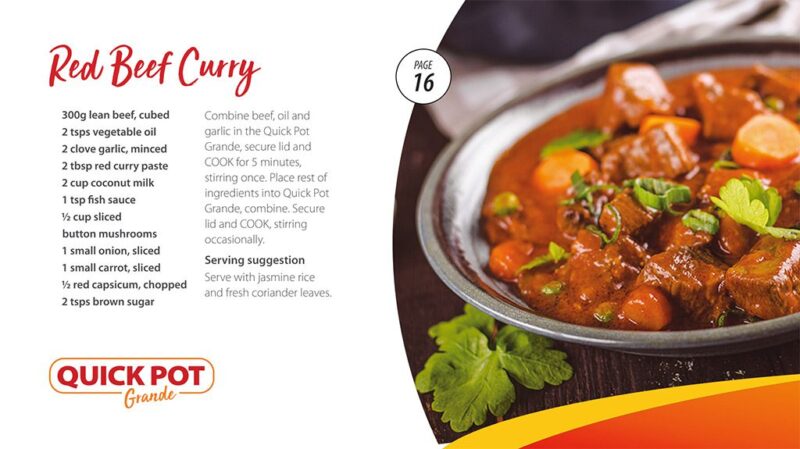 Quickpot Grande Recipe book - Red beef curry
